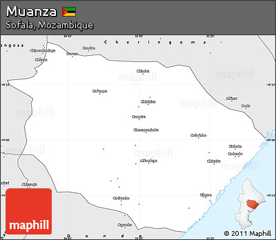 Silver Style Simple Map of Muanza