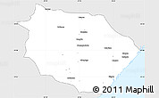 Silver Style Simple Map of Muanza, single color outside