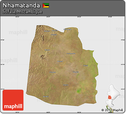 Satellite Map of Nhamatanda, single color outside