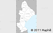 Gray Simple Map of Sofala, single color outside