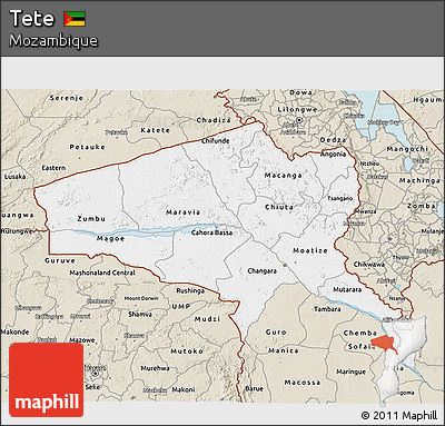 Classic Style 3D Map of Tete