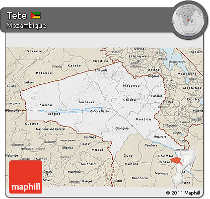 Classic Style 3D Map of Tete