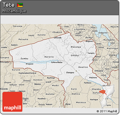 Classic Style 3D Map of Tete