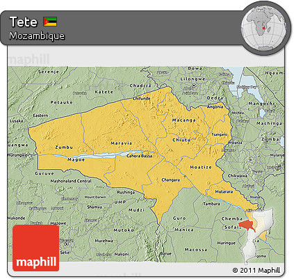 Savanna Style 3D Map of Tete