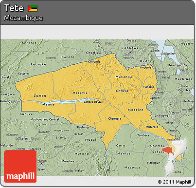 Savanna Style 3D Map of Tete