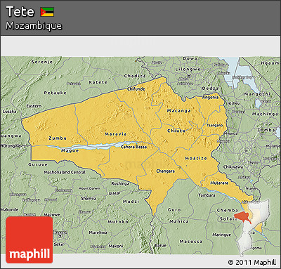 Savanna Style 3D Map of Tete