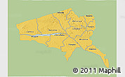 Savanna Style 3D Map of Tete, single color outside