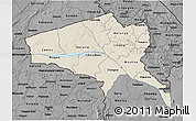 Shaded Relief 3D Map of Tete, darken, desaturated