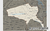 Shaded Relief 3D Map of Tete, darken