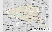 Shaded Relief 3D Map of Tete, desaturated