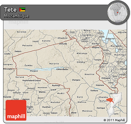 Shaded Relief 3D Map of Tete