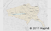 Shaded Relief 3D Map of Tete, lighten, desaturated