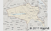 Shaded Relief 3D Map of Tete, semi-desaturated