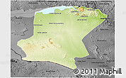 Physical 3D Map of Cahora Bassa, darken, desaturated