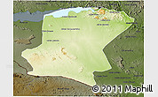 Physical 3D Map of Cahora Bassa, darken