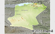 Physical 3D Map of Cahora Bassa, darken, semi-desaturated