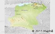 Physical 3D Map of Cahora Bassa, lighten, desaturated