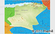 Physical 3D Map of Cahora Bassa, political outside