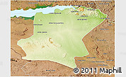 Physical 3D Map of Cahora Bassa, satellite outside