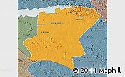Political Map of Cahora Bassa, semi-desaturated