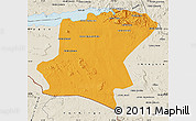 Political Map of Cahora Bassa, shaded relief outside