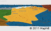 Political Panoramic Map of Cahora Bassa, darken
