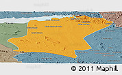 Political Panoramic Map of Cahora Bassa, semi-desaturated
