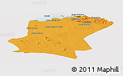 Political Panoramic Map of Cahora Bassa, single color outside