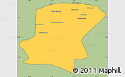 Savanna Style Simple Map of Cahora Bassa, cropped outside