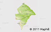 Physical 3D Map of Changara, cropped outside