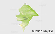 Physical 3D Map of Changara, single color outside