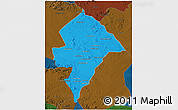 Political 3D Map of Changara, darken
