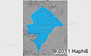 Political 3D Map of Changara, desaturated