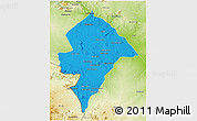Political 3D Map of Changara, physical outside