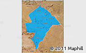 Political 3D Map of Changara, satellite outside