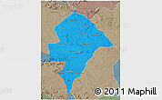 Political 3D Map of Changara, semi-desaturated