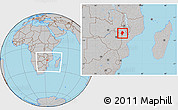 Gray Location Map of Changara, within the entire country