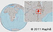 Gray Location Map of Changara, hill shading