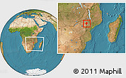 Satellite Location Map of Changara, within the entire country