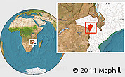 Satellite Location Map of Changara, highlighted country