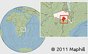 Savanna Style Location Map of Changara, highlighted parent region, hill shading