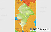 Physical Map of Changara, political outside