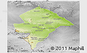 Physical Panoramic Map of Changara, desaturated
