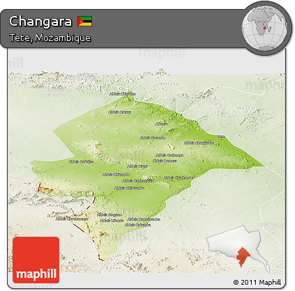 Physical Panoramic Map of Changara, lighten