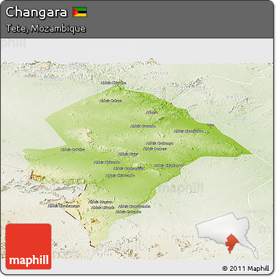 Physical Panoramic Map of Changara, lighten