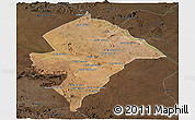 Satellite Panoramic Map of Changara, darken