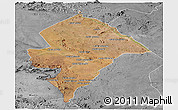 Satellite Panoramic Map of Changara, desaturated