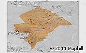 Satellite Panoramic Map of Changara, lighten, desaturated