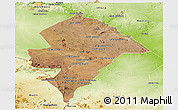 Satellite Panoramic Map of Changara, physical outside