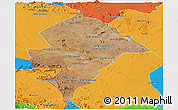 Satellite Panoramic Map of Changara, political outside
